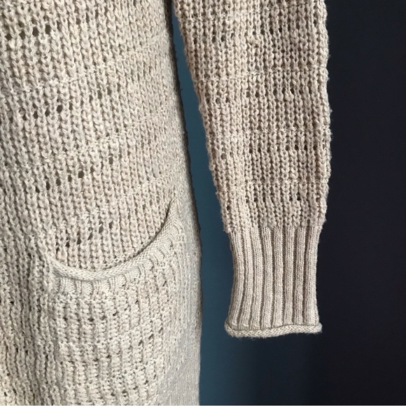 Pink Rose beige knit open cardigan - Picture 6 of 10